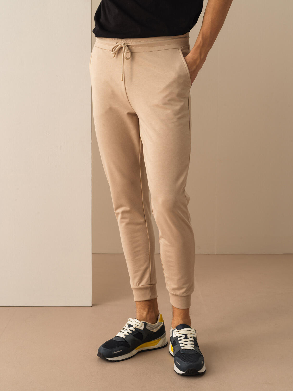 Taş Rengi Pamuk Dokulu Slim Fit Pantolon