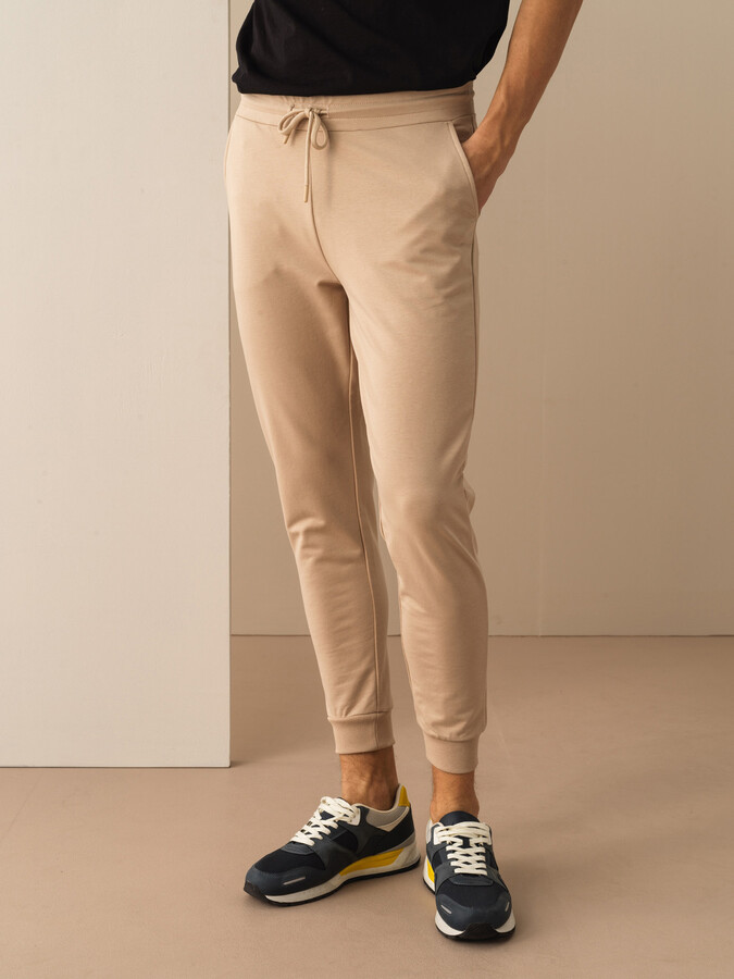 Taş Rengi Pamuk Dokulu Slim Fit Pantolon (1)