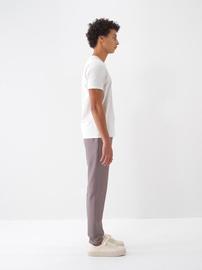 Taş Rengi Doğal Dökümlü Slim Fit Pantolon (3)