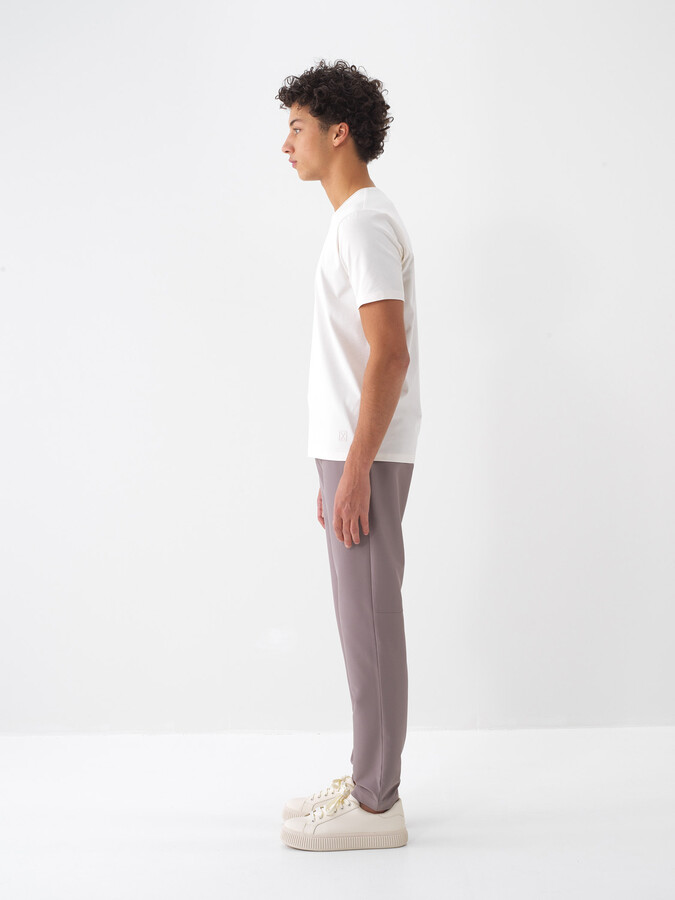 Taş Rengi Doğal Dökümlü Slim Fit Pantolon (4)