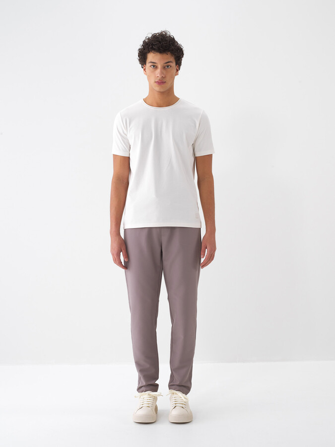 Taş Rengi Doğal Dökümlü Slim Fit Pantolon (1)