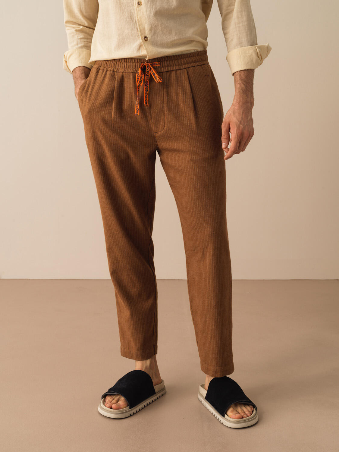 Vizon Keten Karışımlı Regular Fit Pantolon
