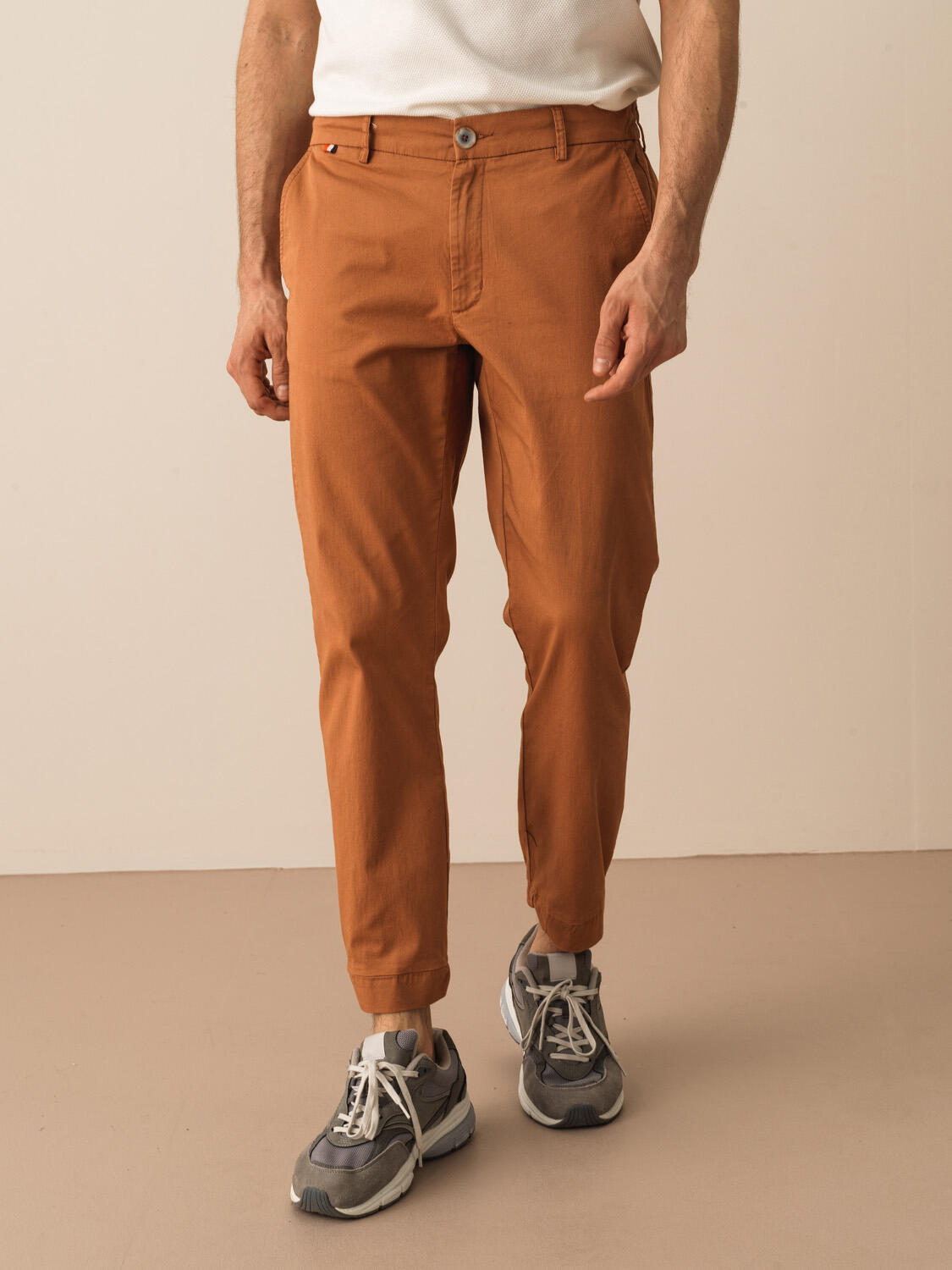 Vizon Pamuk Dokulu Slim Fit Pantolon