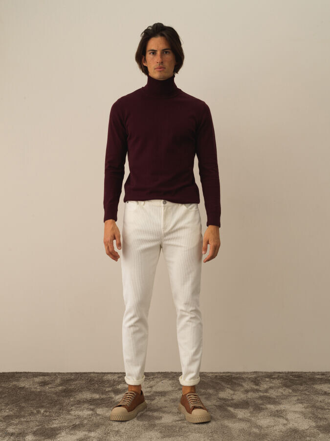 Xint Toptan Ekru Pamuk Dokulu Regular Fit Pantolon - Xint