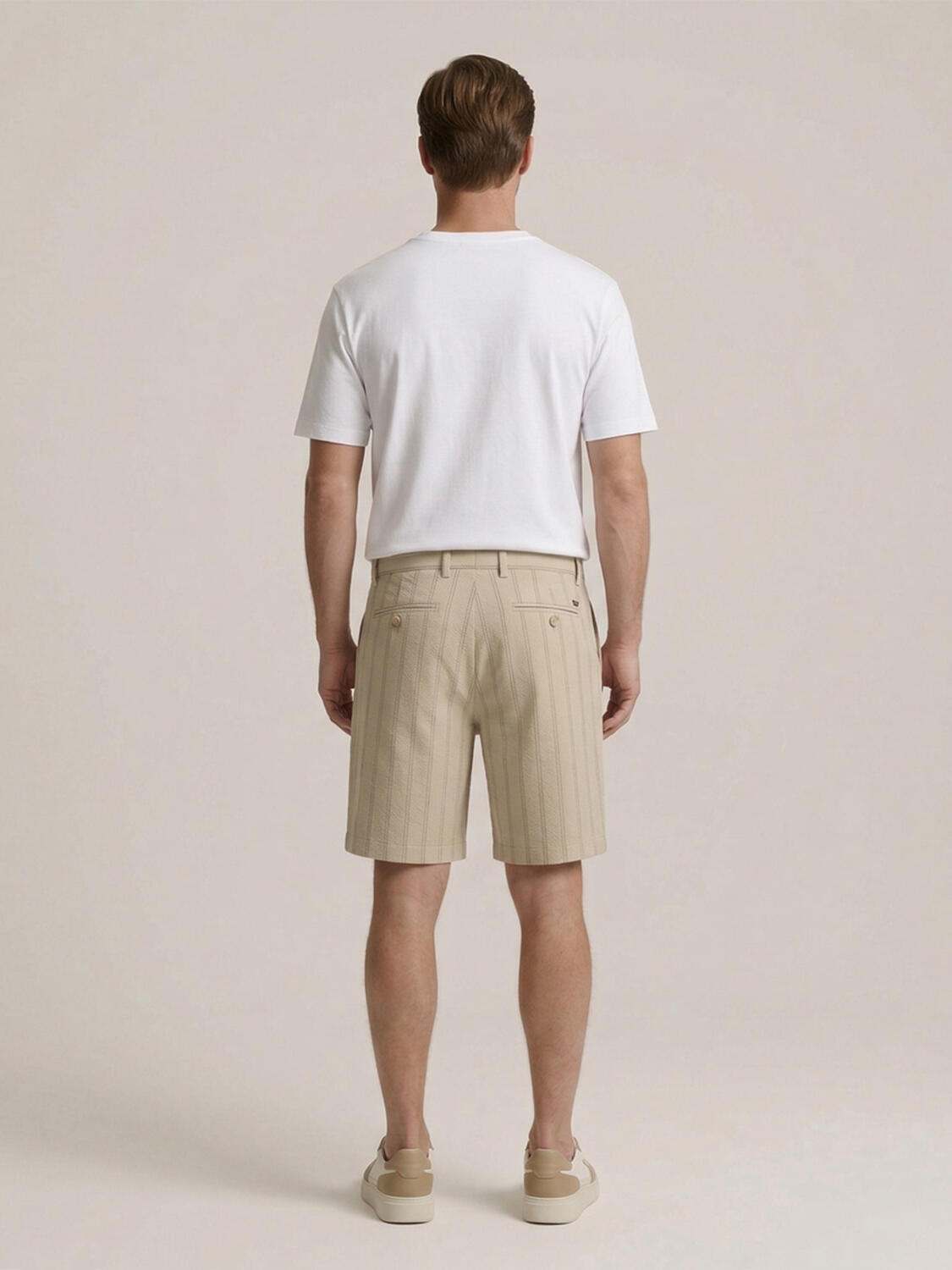 Bej Doğal Dökümlü Regular Fit Şort - 4