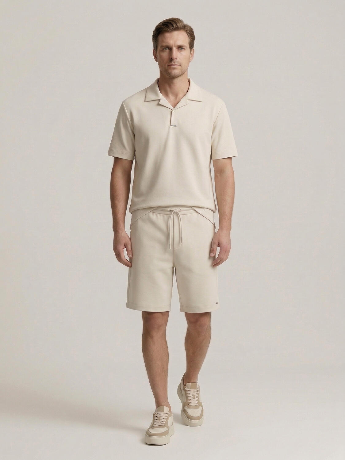 Bej Doğal Dökümlü Regular Fit Şort - 2