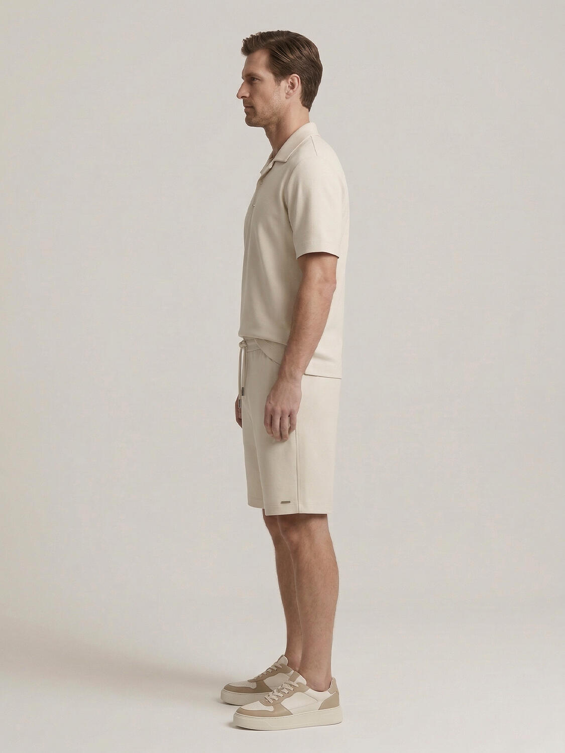 Bej Doğal Dökümlü Regular Fit Şort - 3