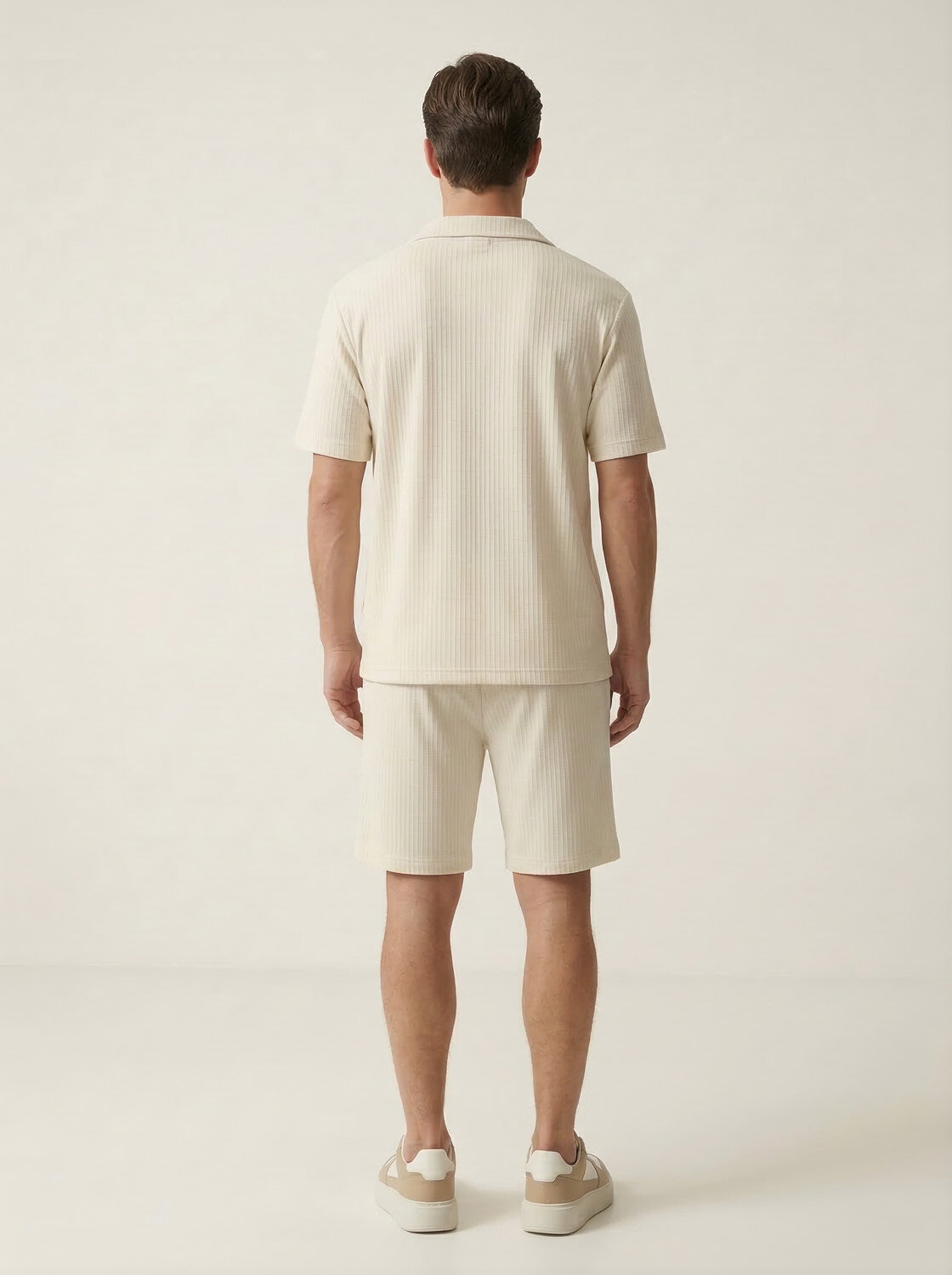 Bej Doğal Dökümlü Regular Fit Şort - 5