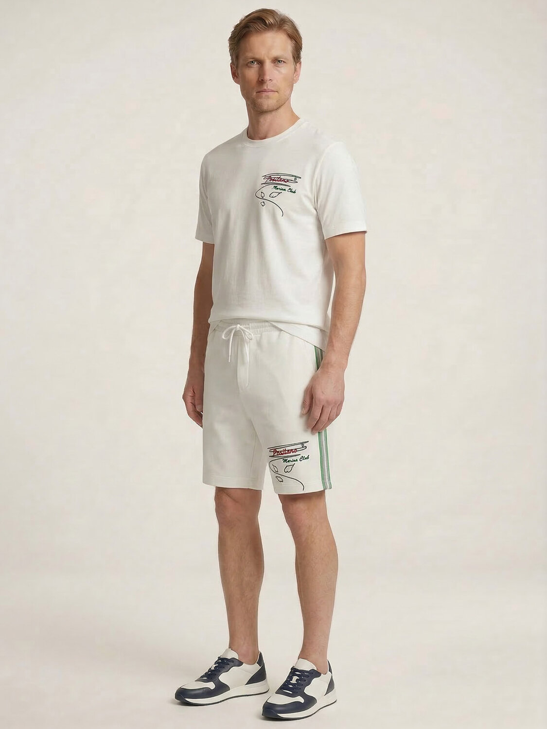 Beyaz Pamuk Dokulu Regular Fit Şort - 3