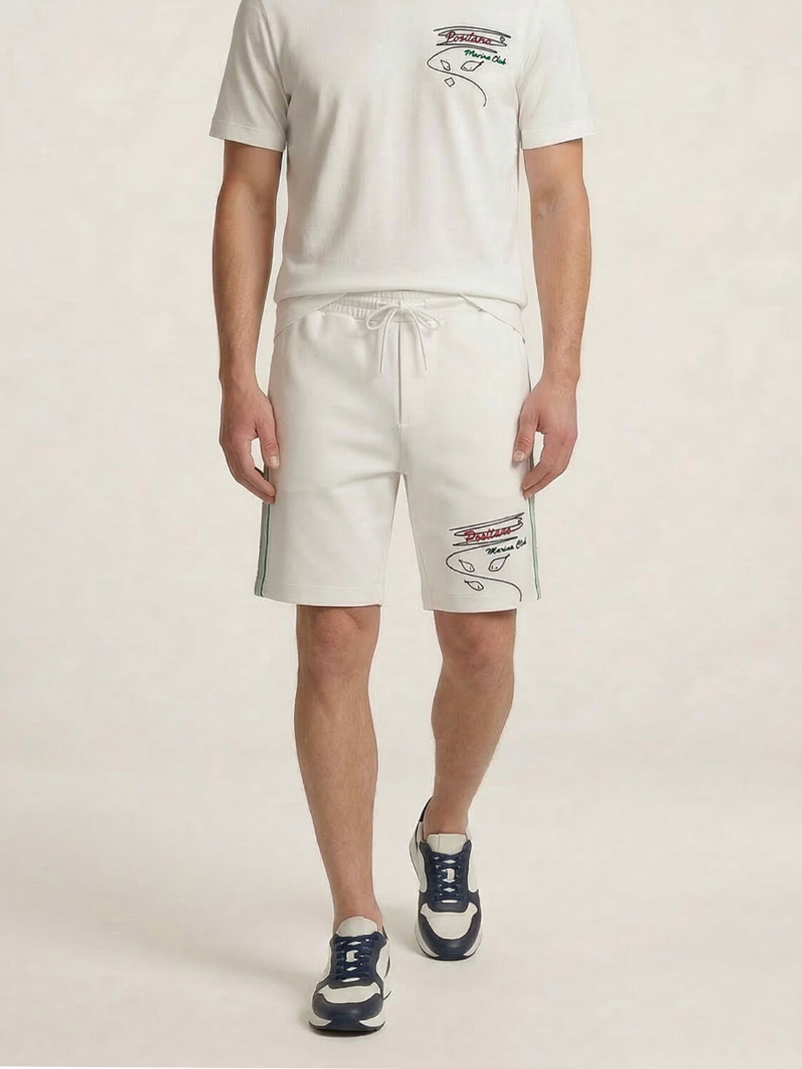 Beyaz Pamuk Dokulu Regular Fit Şort