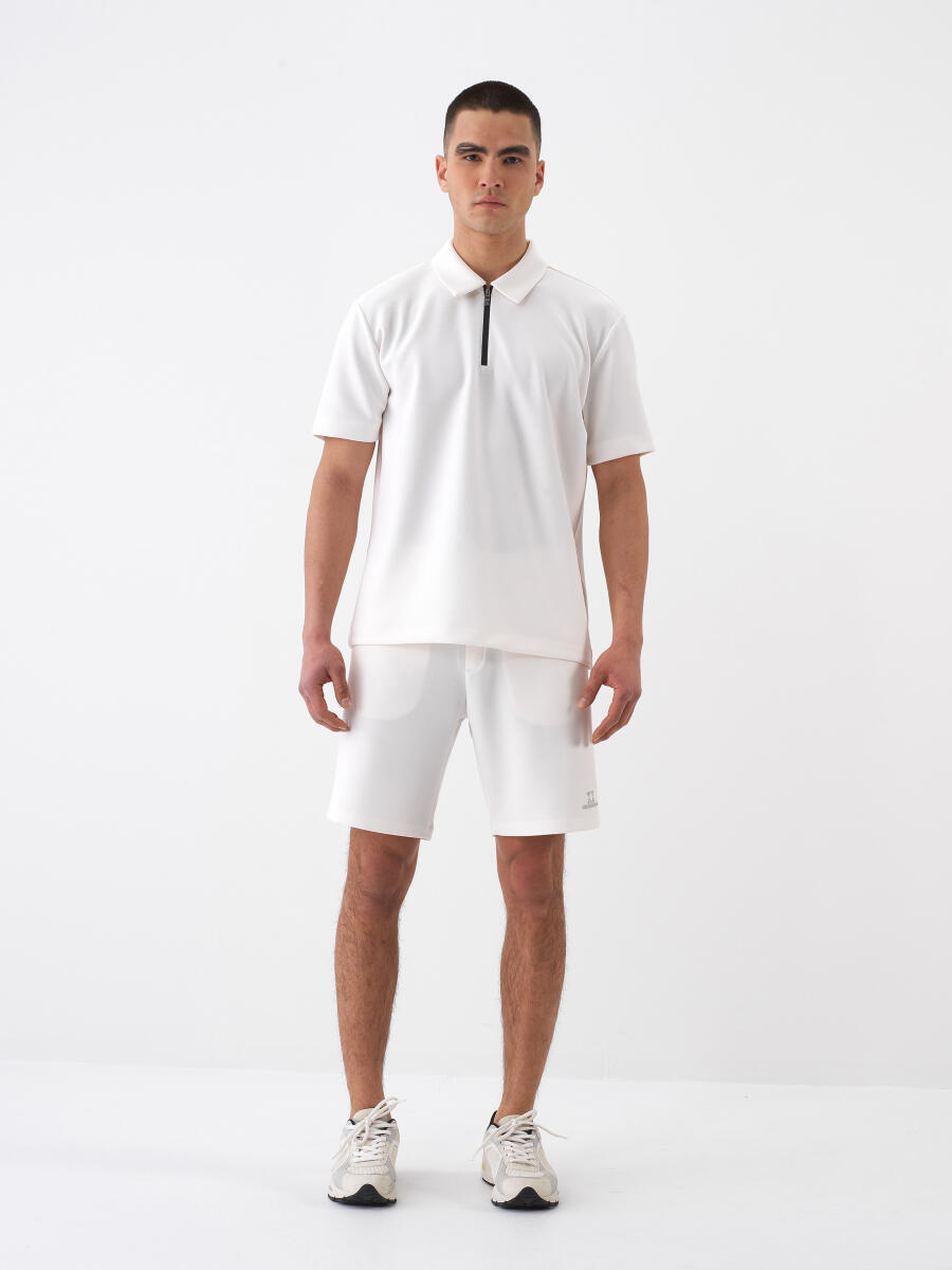 Beyaz Modal Karışımlı Regular Fit Şort - 2