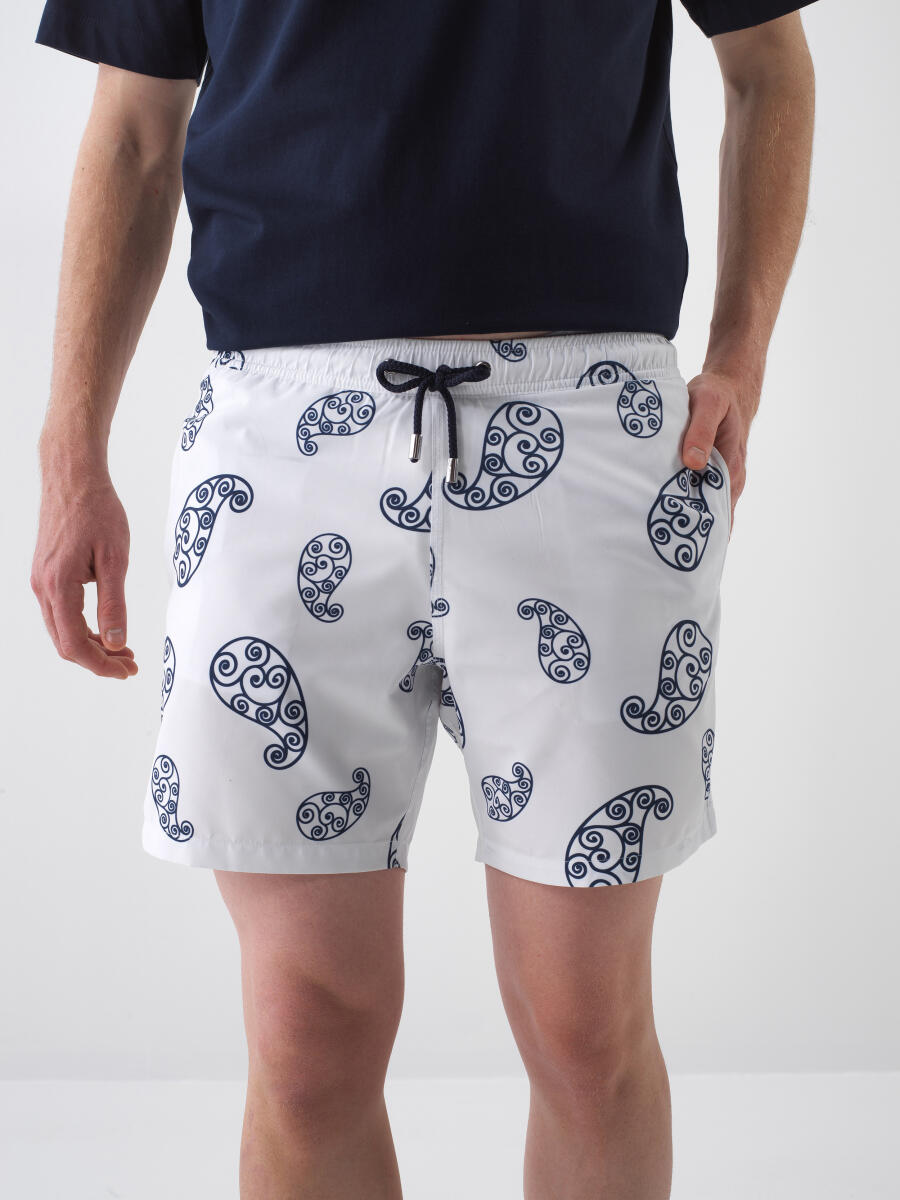 Beyaz Formunu Koruyan Regular Fit Şort - 1