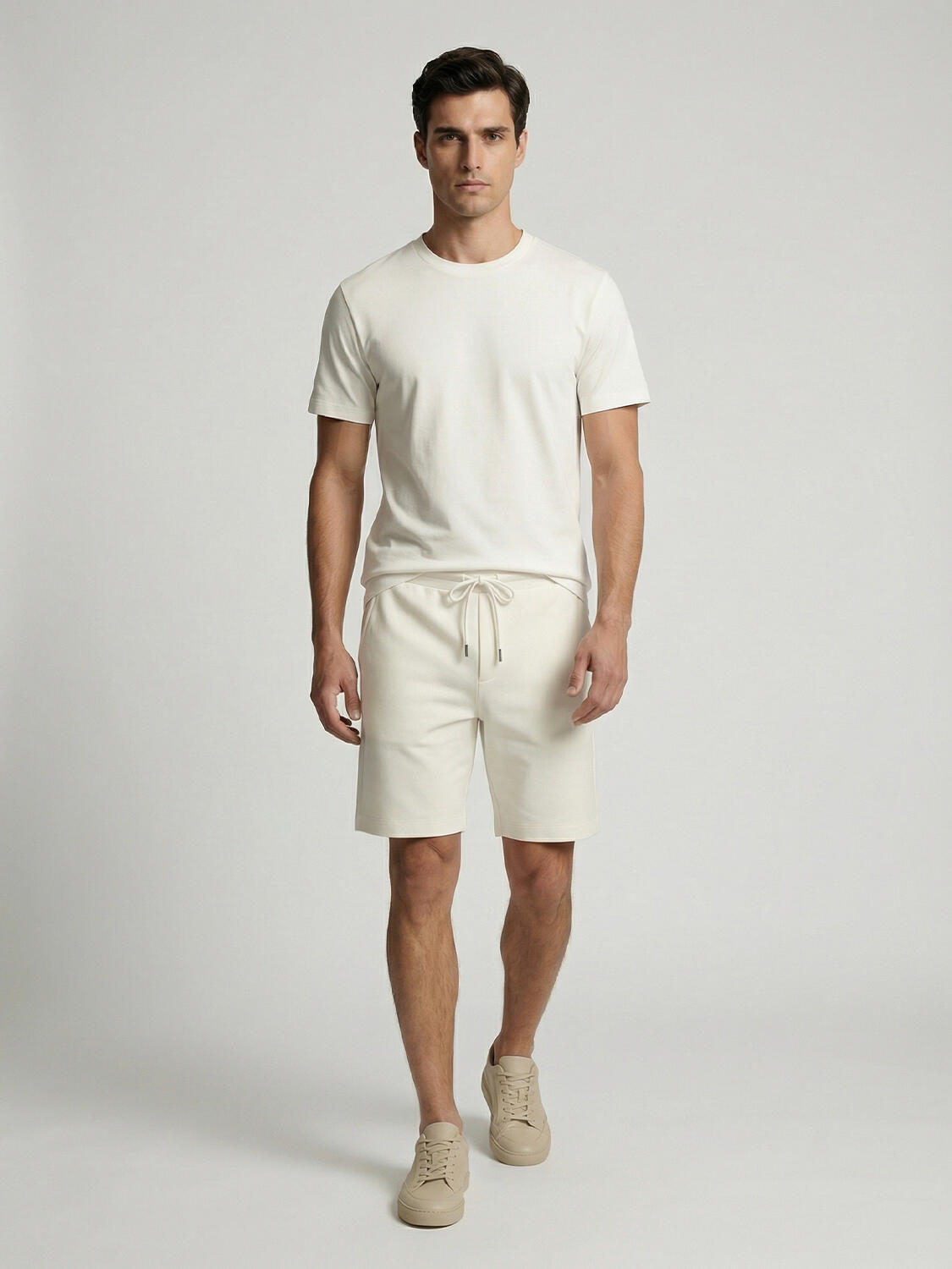 Ekru Doğal Akışlı Regular Fit Şort - 2