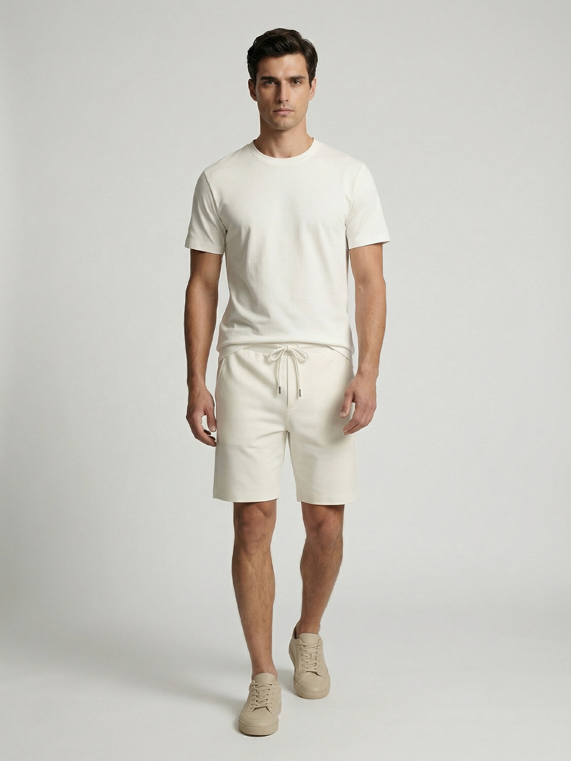 Ekru Doğal Akışlı Regular Fit Şort (1)