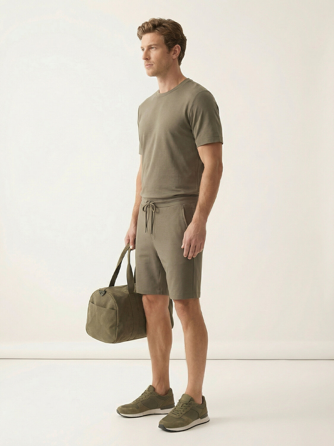 Haki Doğal Akışlı Regular Fit Şort - 4