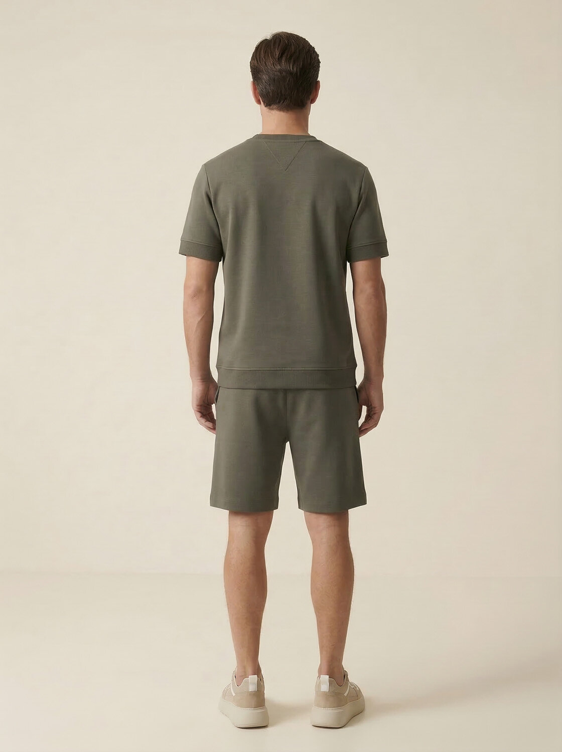 Haki Pamuk Dokulu Regular Fit Şort - 4