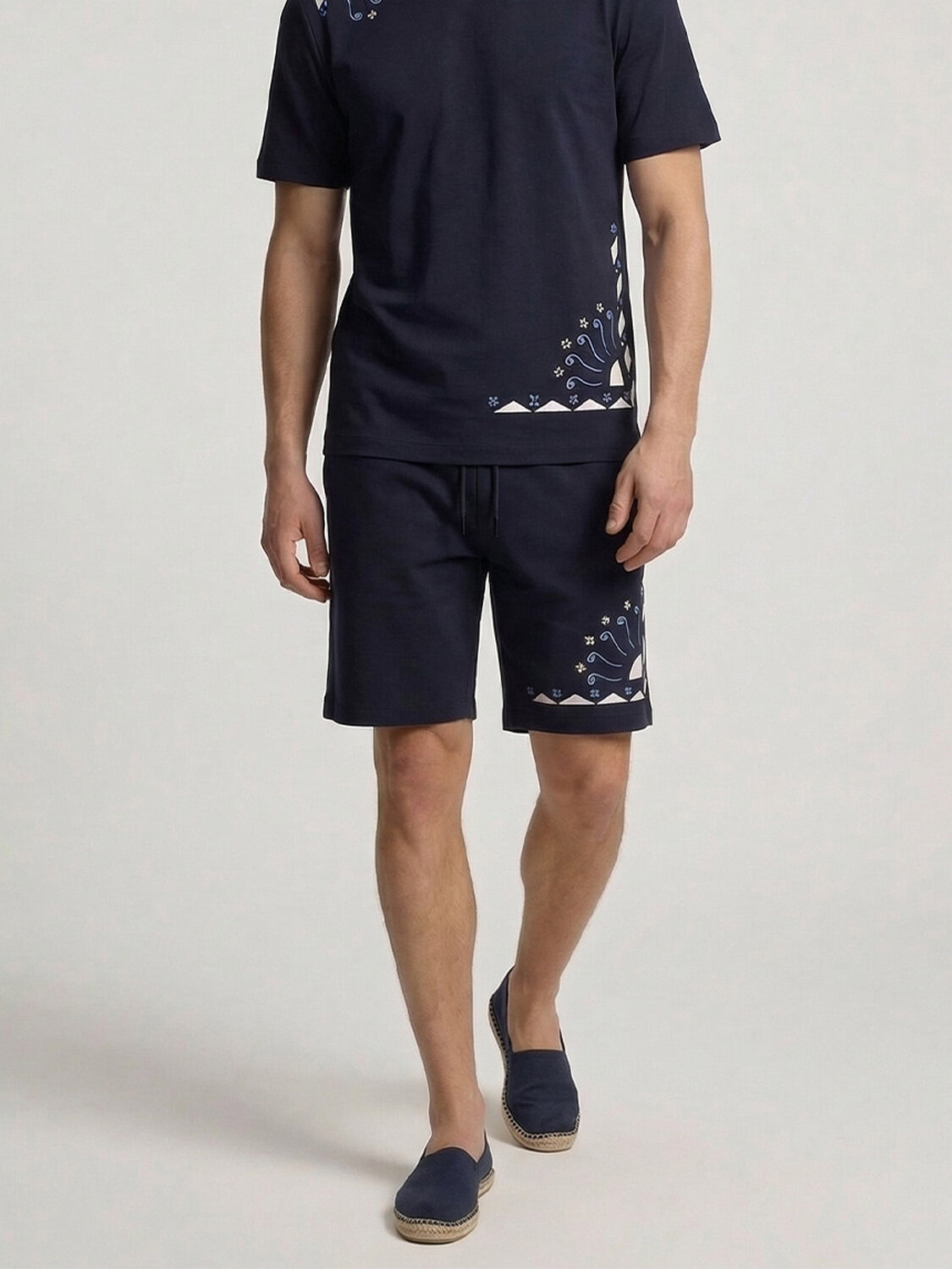 Lacivert Pamuk Dokulu Regular Fit Şort