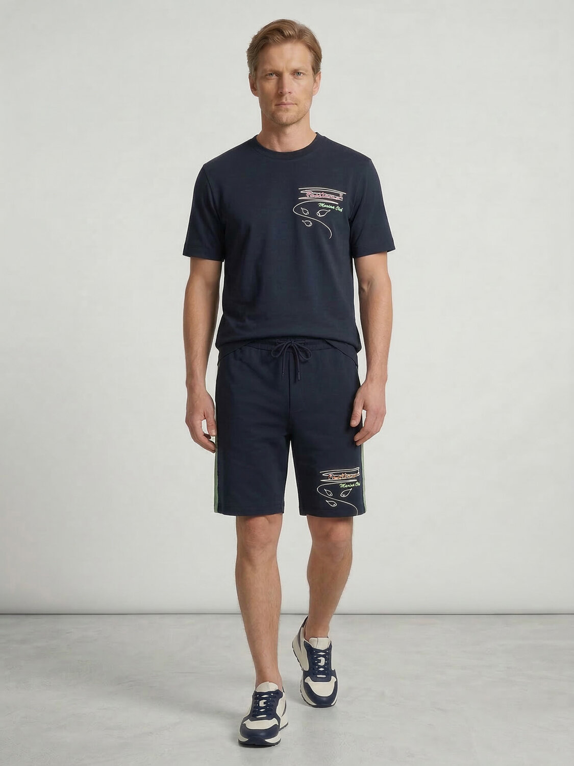 Lacivert Pamuk Dokulu Regular Fit Şort (1)