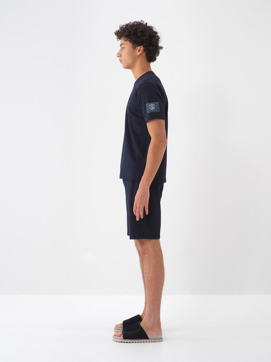 Lacivert Pamuk Dokulu Regular Fit Şort - 4