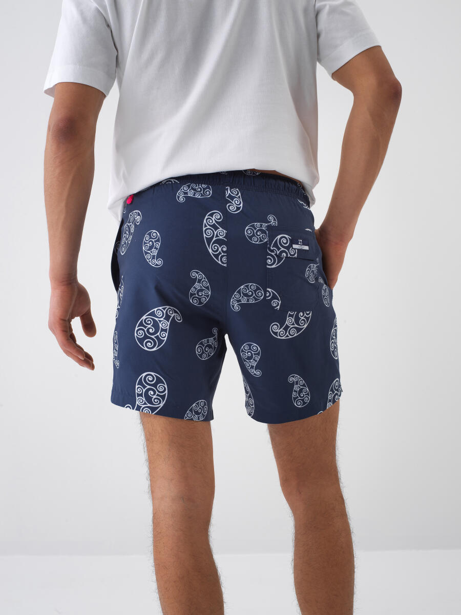 Lacivert Formunu Koruyan Regular Fit Şort - 4