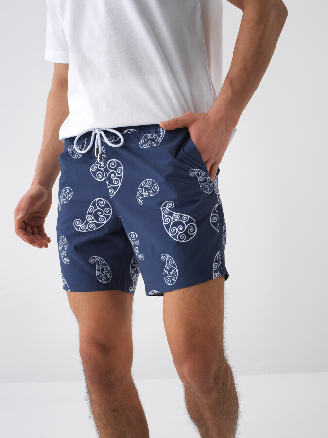 Lacivert Formunu Koruyan Regular Fit Şort - 1