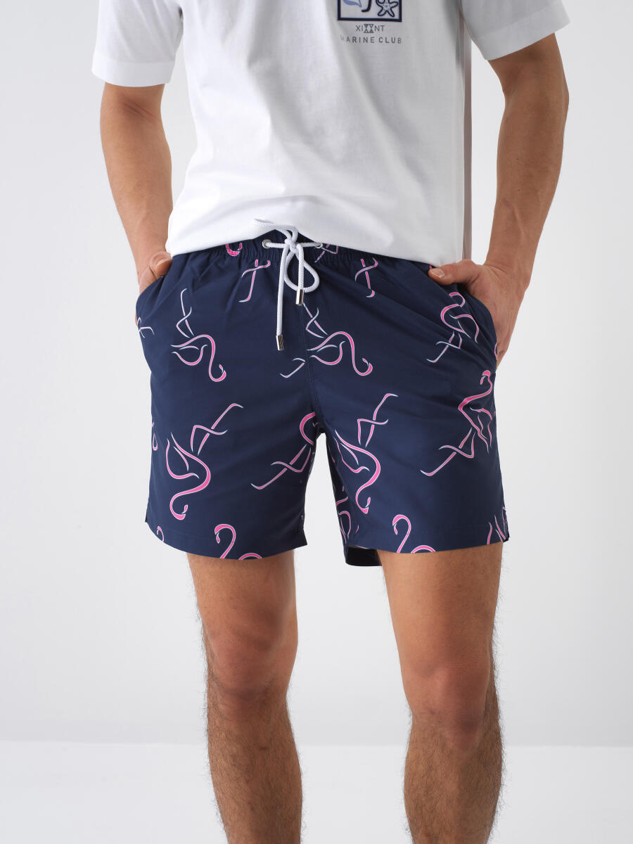 Lacivert Formunu Koruyan Regular Fit Şort - 1