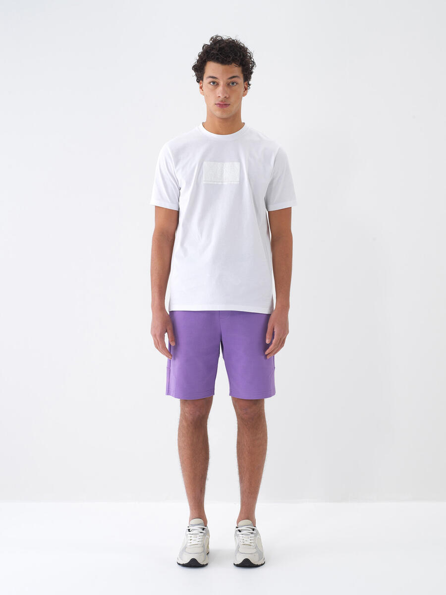 Lila Pamuk Dokulu Slim Fit Şort - 2