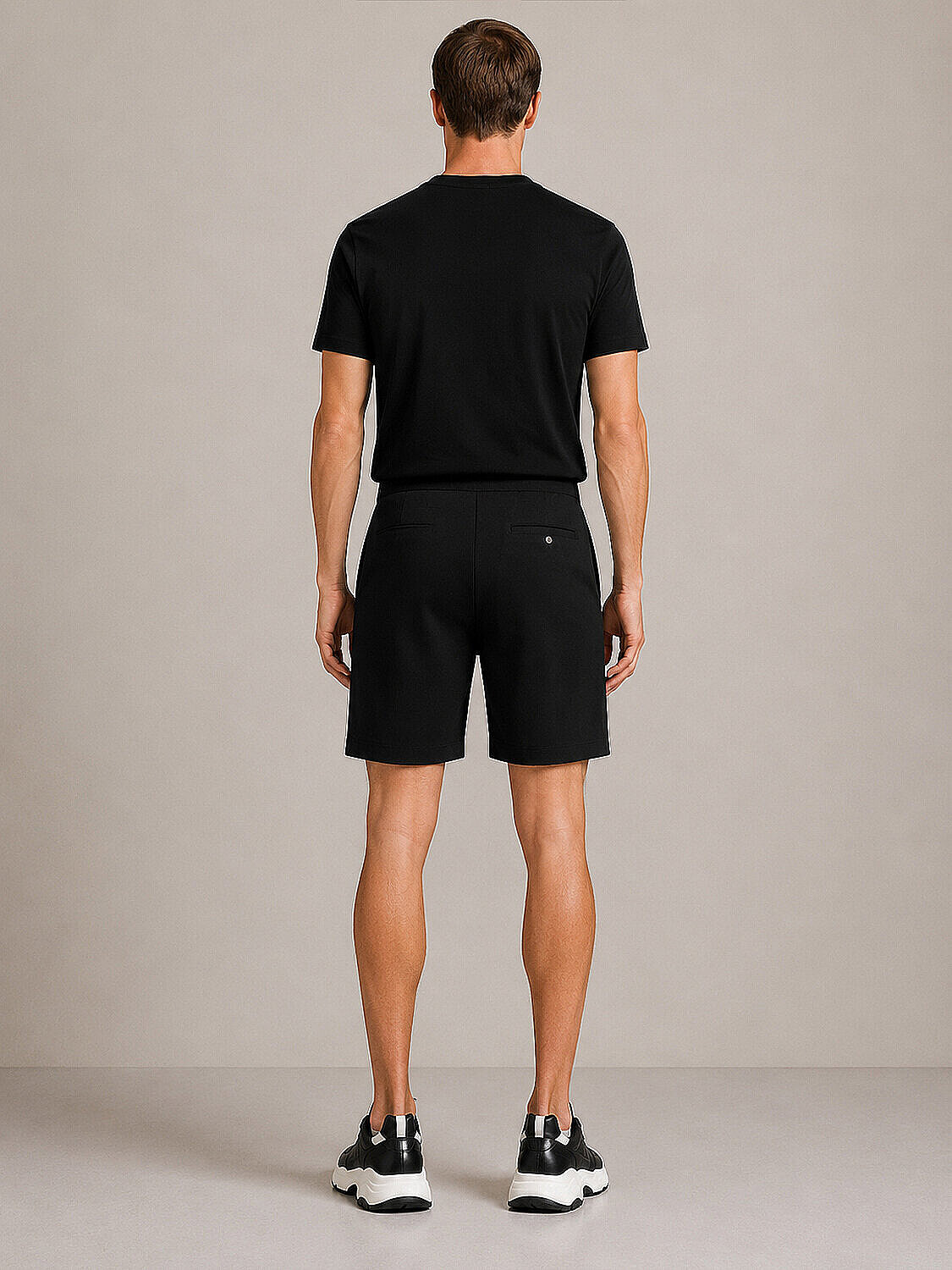 Siyah Pamuk Dokulu Regular Fit Şort - 3
