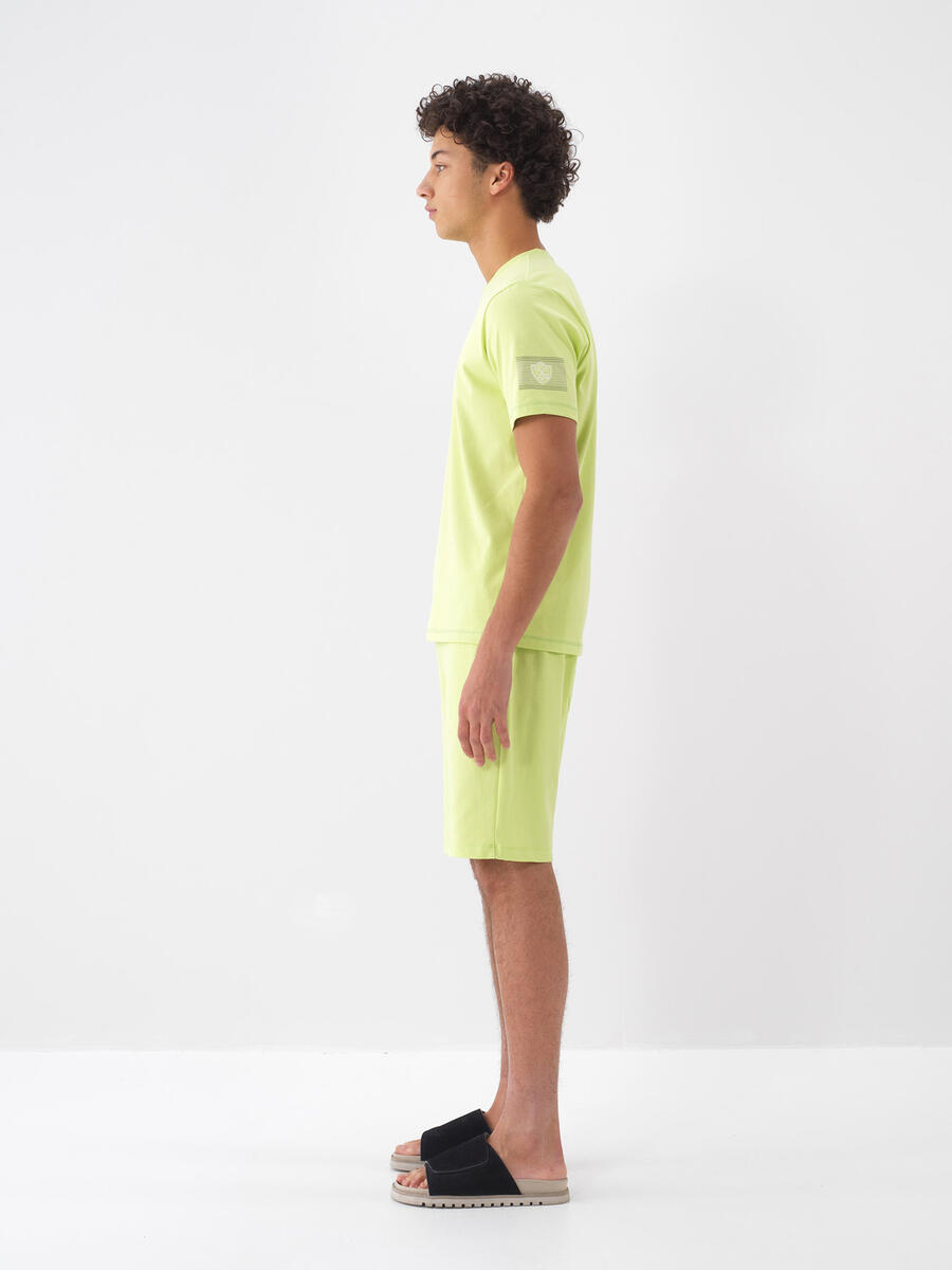 Yeşil Pamuk Dokulu Regular Fit Şort - 4