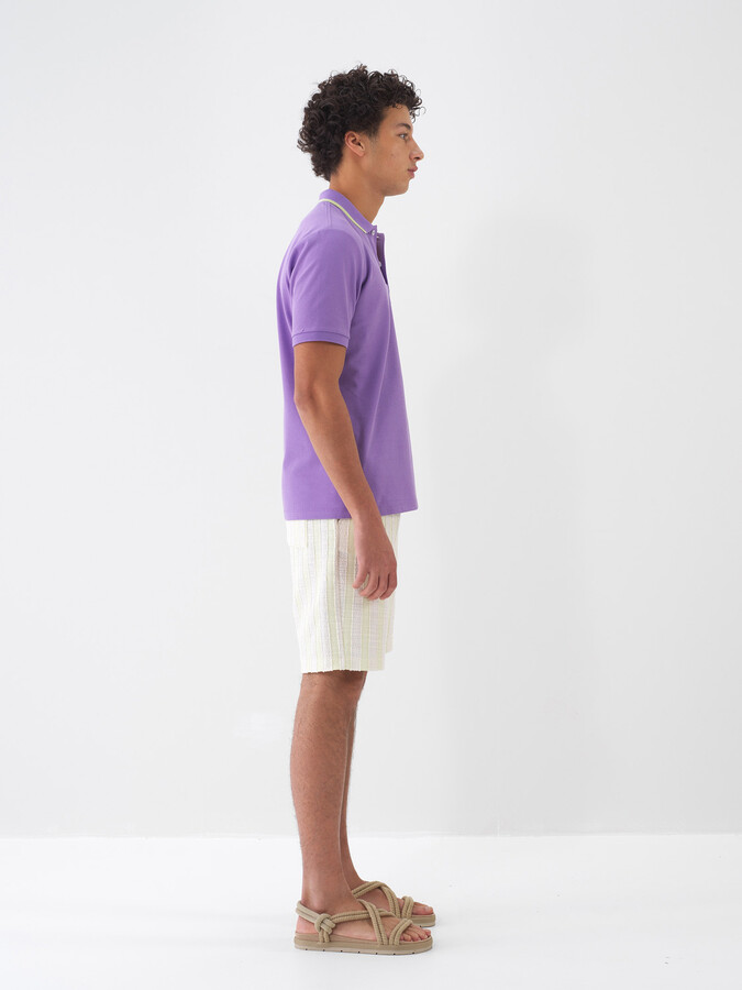 Yeşil Pamuk Dokulu Regular Fit Şort - 3