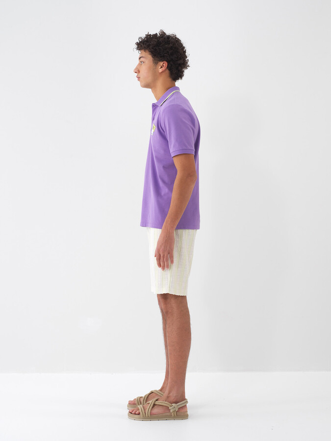 Yeşil Pamuk Dokulu Regular Fit Şort - 4