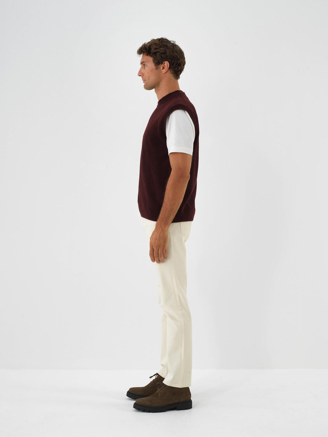 Bordo Yumuşak Dokulu Regular Fit Süveter - 3