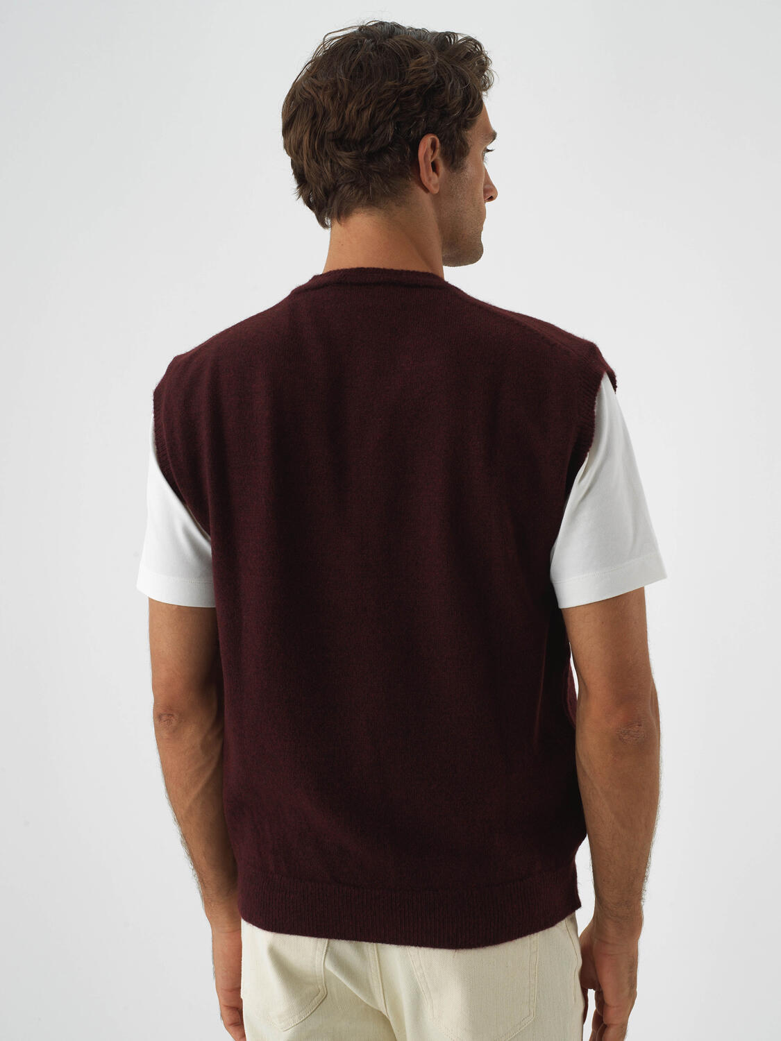 Bordo Yumuşak Dokulu Regular Fit Süveter - 4