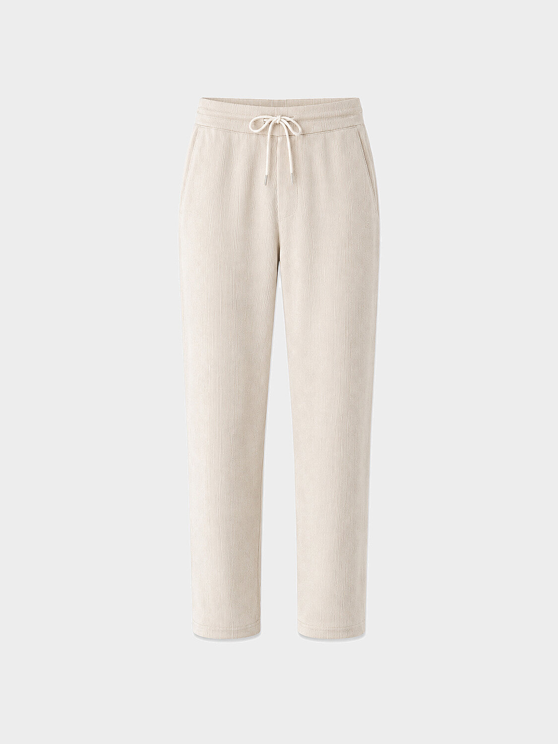 Bej Lüks Dokulu Soft Kadife Slim Fit Sweat Pantolon