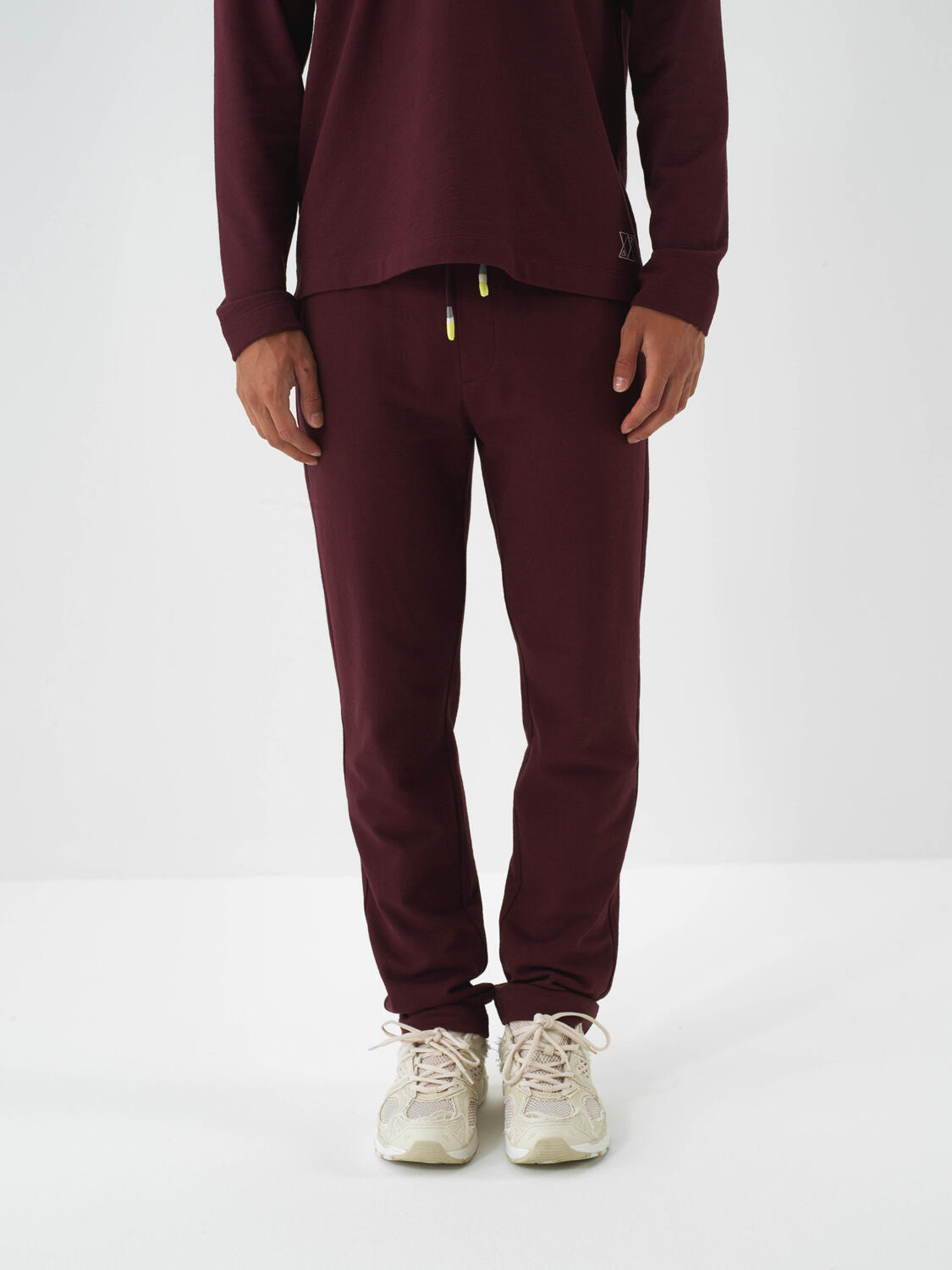 Bordo Pamuk Dokulu Regular Fit Sweat Pantolon