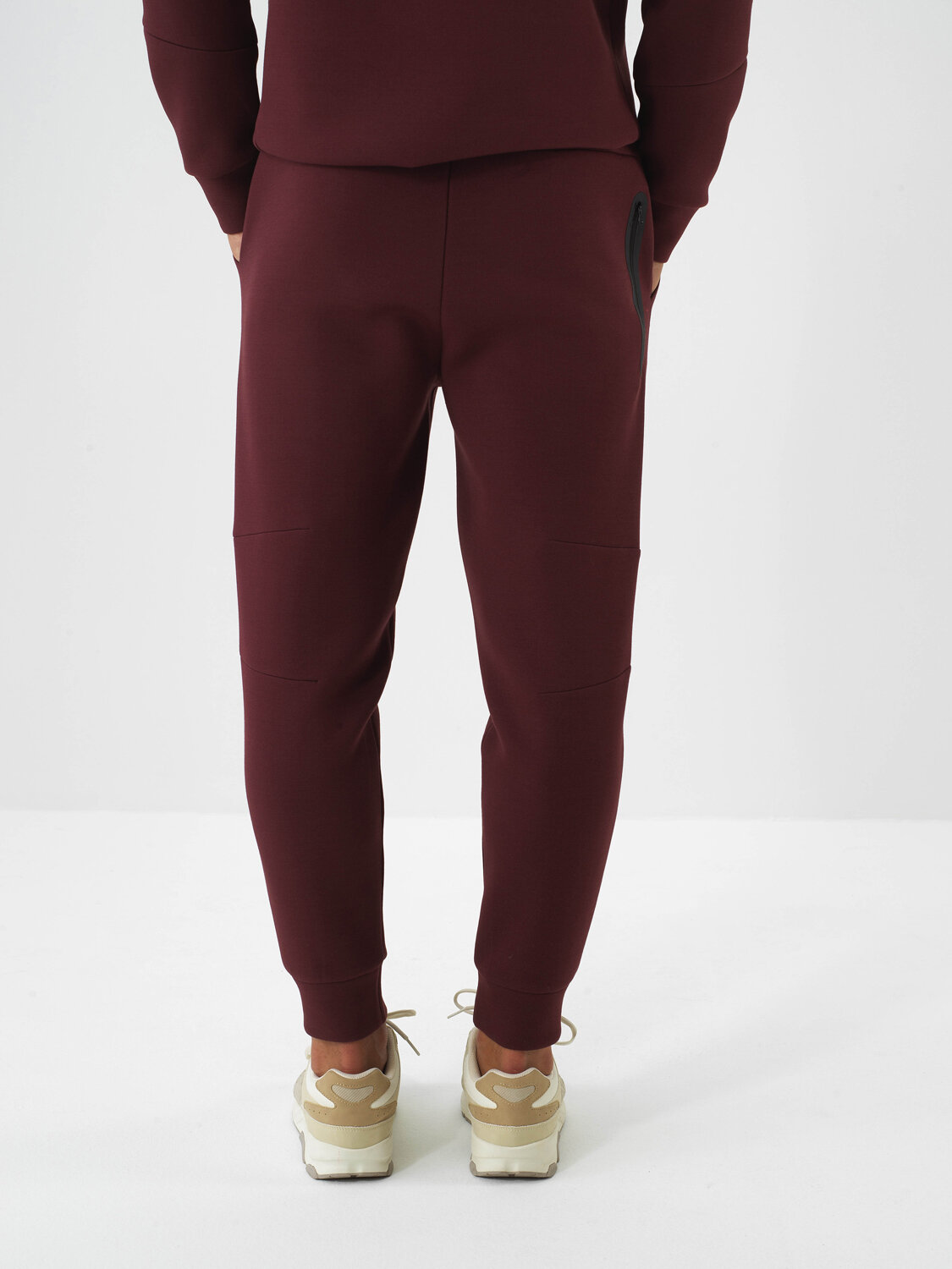 Bordo Pamuk Dokulu Regular Fit Sweat Pantolon - Xint
