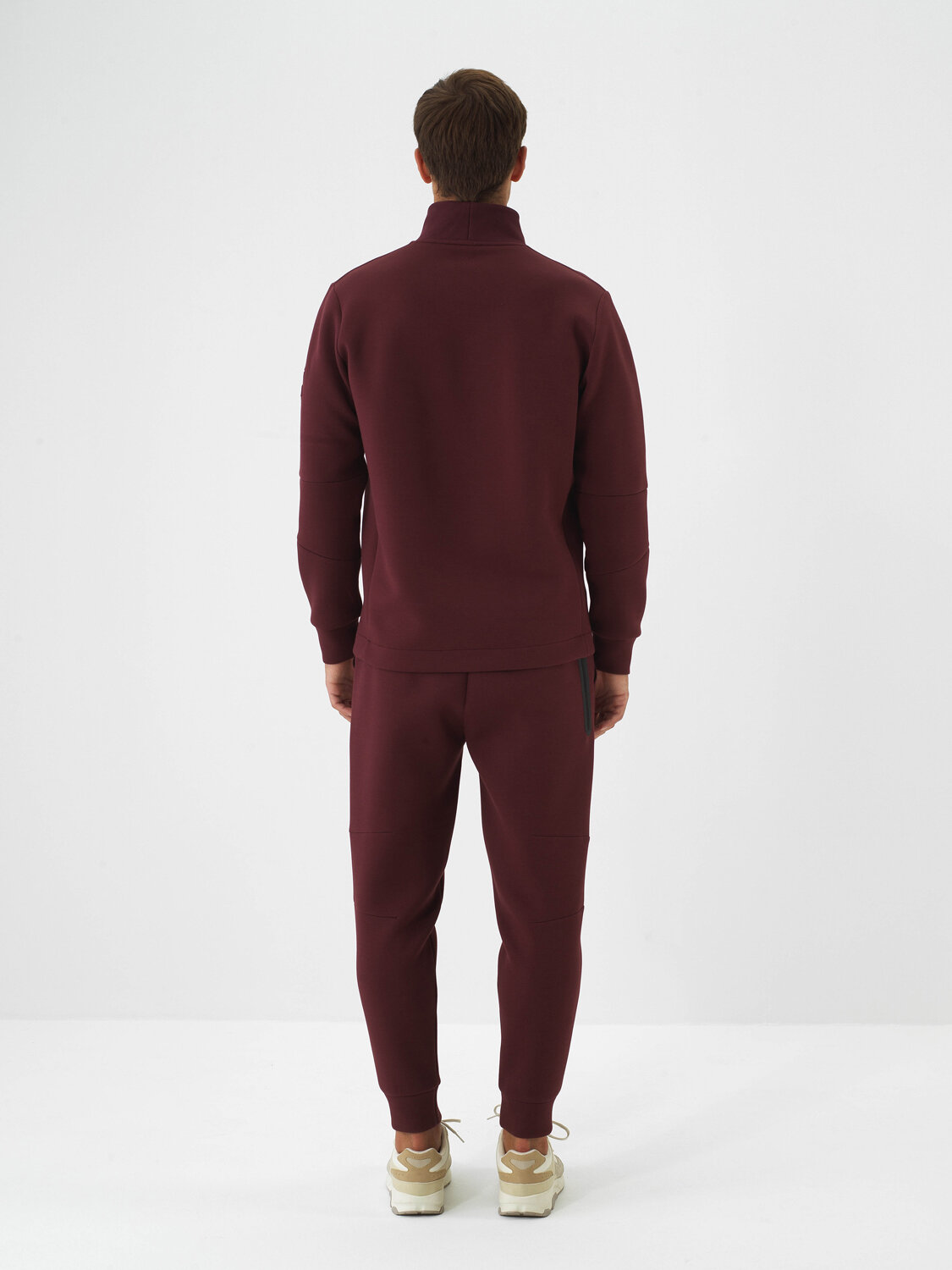 Bordo Pamuk Dokulu Regular Fit Sweat Pantolon - Xint