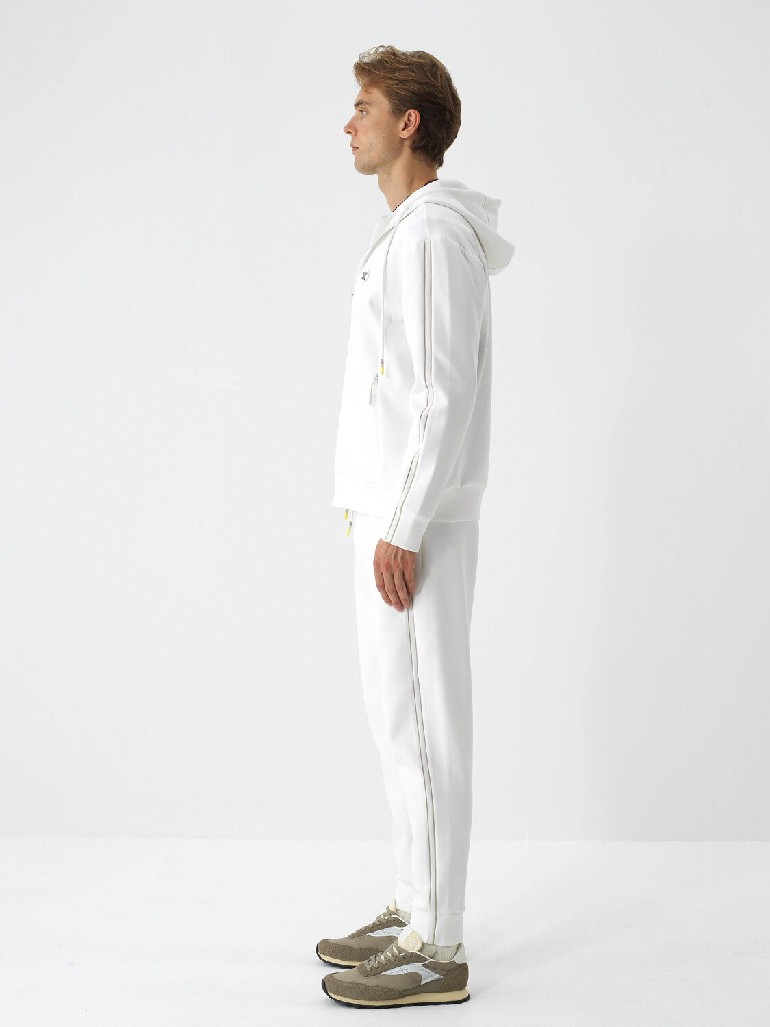 Ekru Pamuk Dokulu Regular Fit Sweat Pantolon - Xint