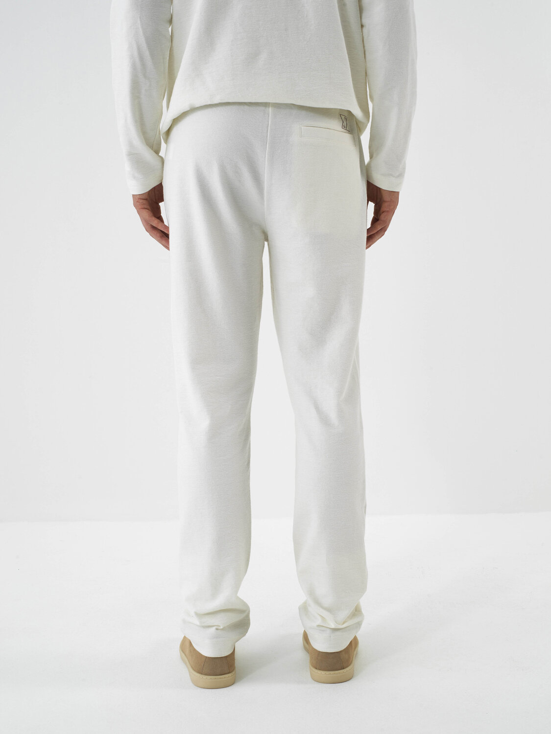 Ekru Pamuk Dokulu Regular Fit Sweat Pantolon - Xint