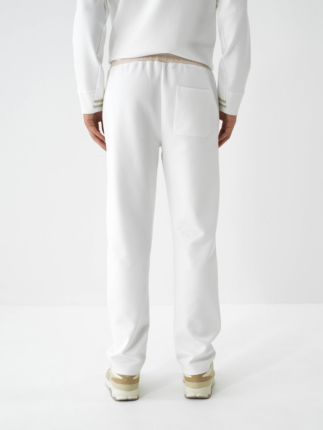 Ekru Pamuk Dokulu Regular Fit Sweat Pantolon - Xint