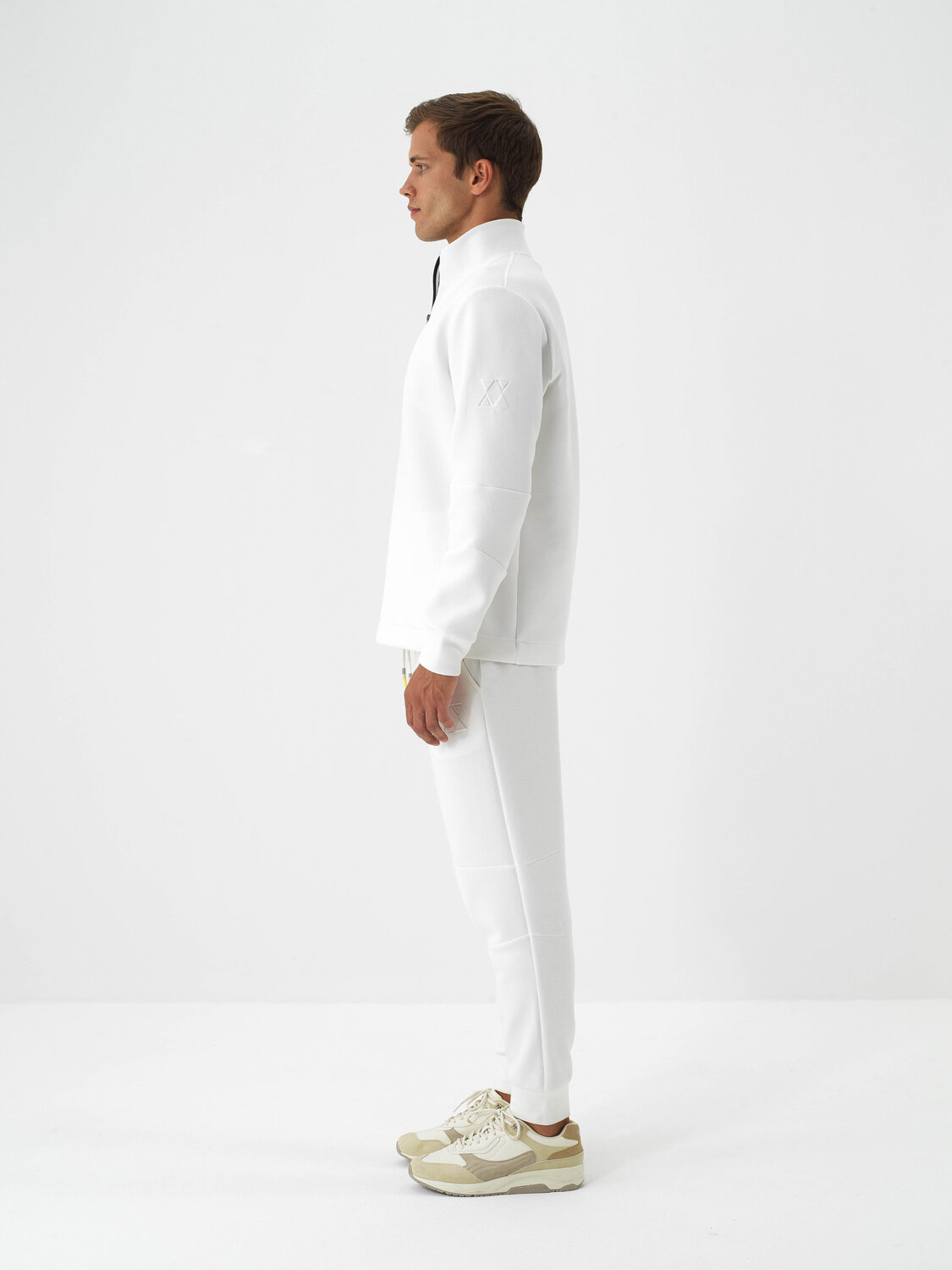 Ekru Pamuk Dokulu Regular Fit Sweat Pantolon - Xint