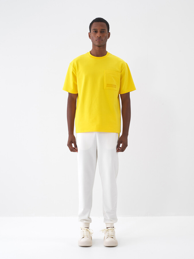 Ekru Pamuk Dokulu Regular Fit Sweat Pantolon (1)