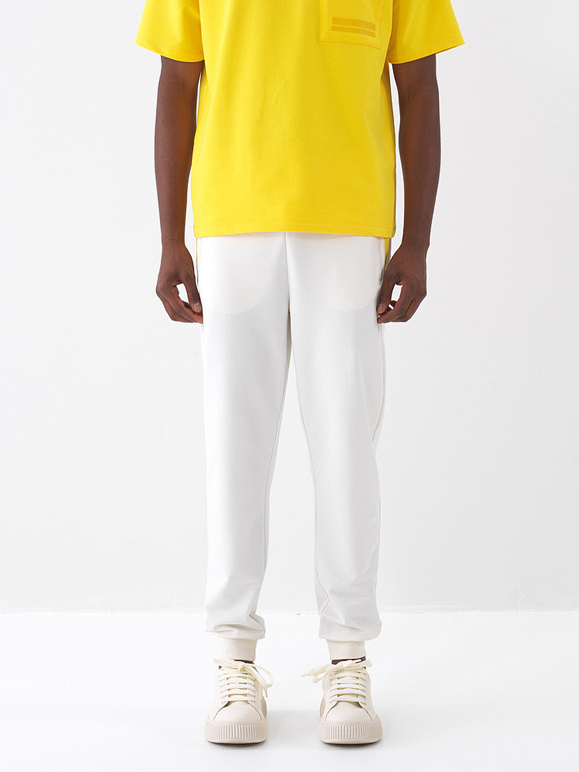 Ekru Pamuk Dokulu Regular Fit Sweat Pantolon