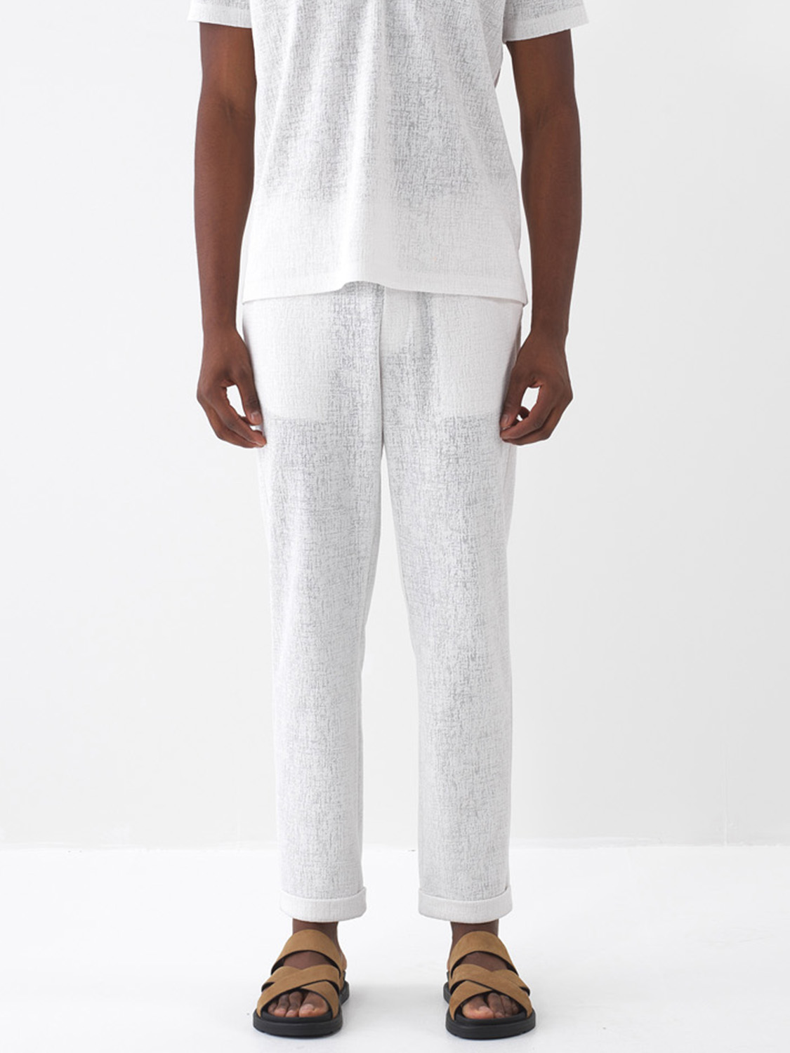 Ekru Pamuk Dokulu Regular Fit Sweat Pantolon