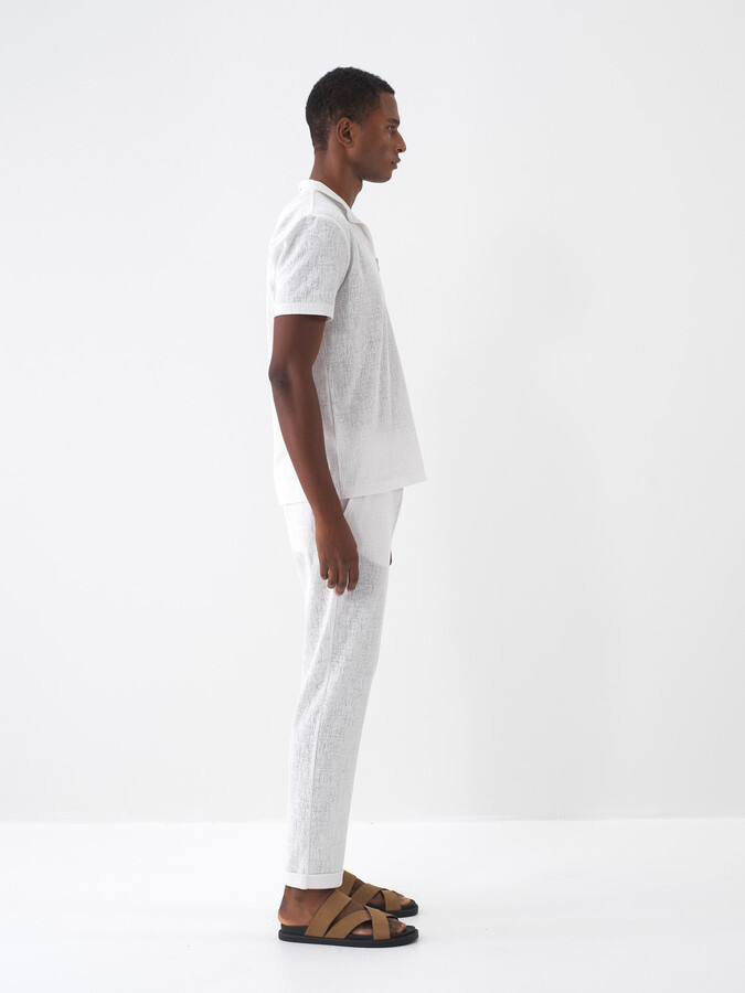 Ekru Pamuk Dokulu Regular Fit Sweat Pantolon (4)