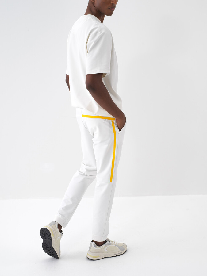 Ekru Pamuk Dokulu Slim Fit Sweat Pantolon (3)