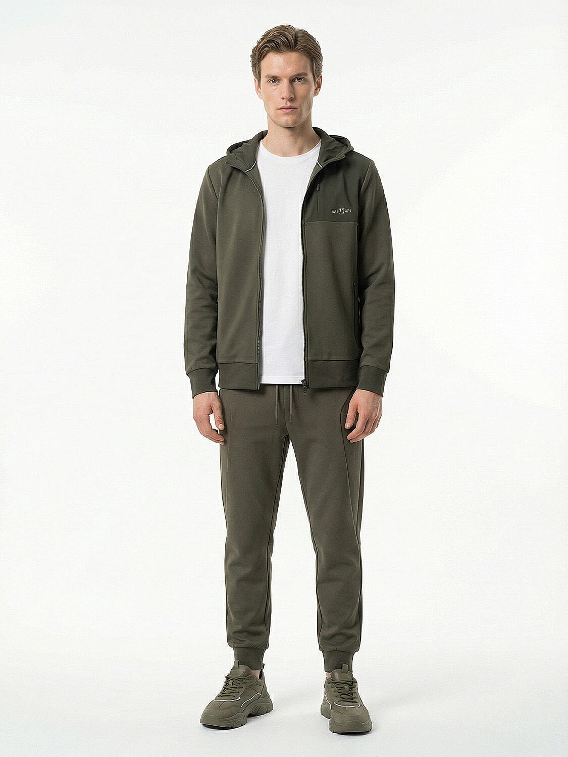 Haki Pamuk Dokulu Regular Fit Sweat Pantolon - 2