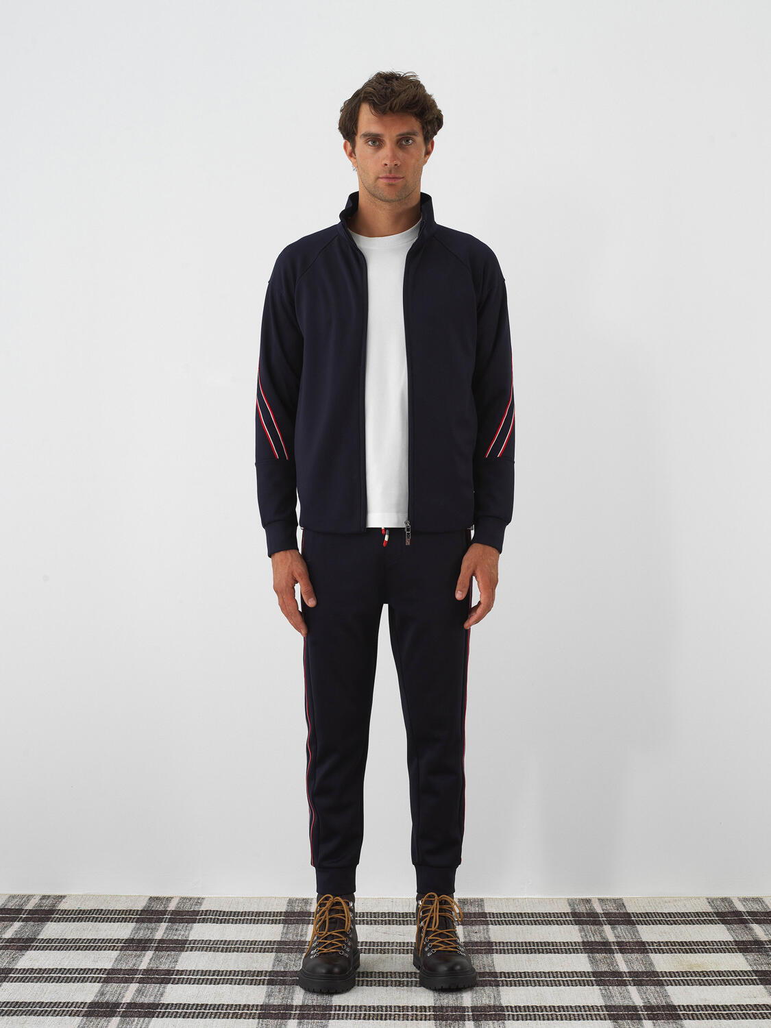 Lacivert Esnek Dokulu Regular Fit Sweat Pantolon - 5