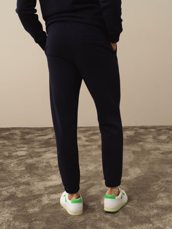 Lacivert Pamuk Dokulu Regular Fit Sweat Pantolon - Xint