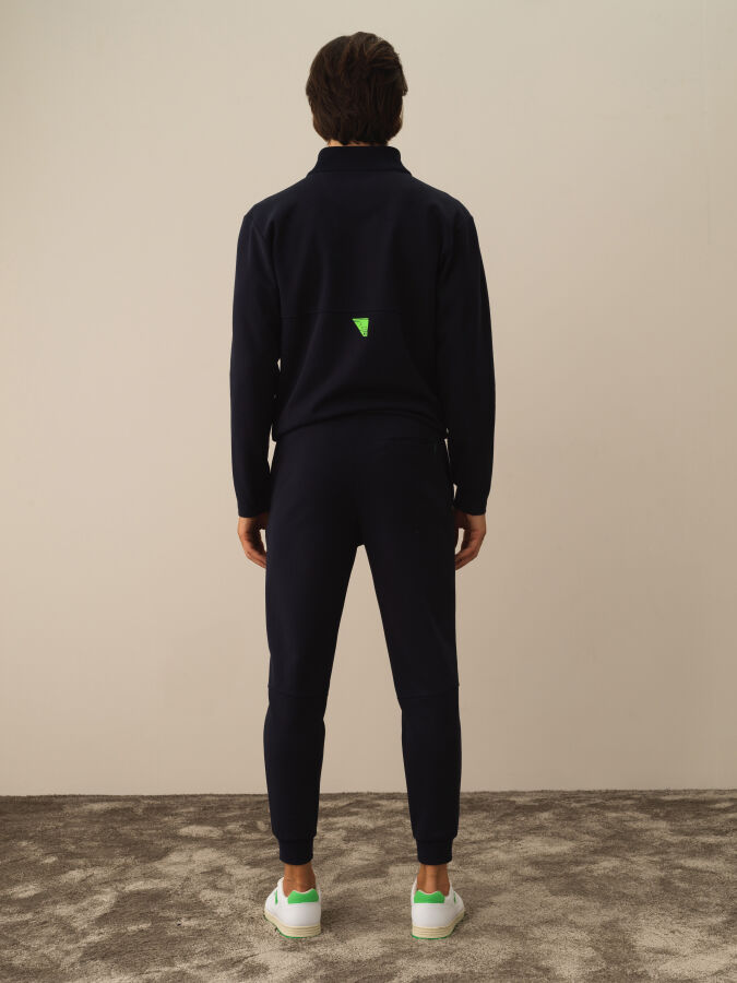 Lacivert Pamuk Dokulu Regular Fit Sweat Pantolon - Xint